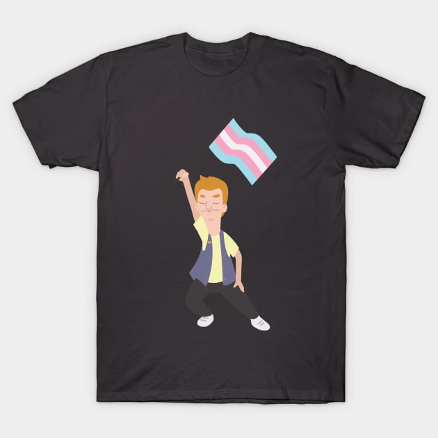 Jimmy Jr. x Transgender Flag T-Shirt by gray-cat